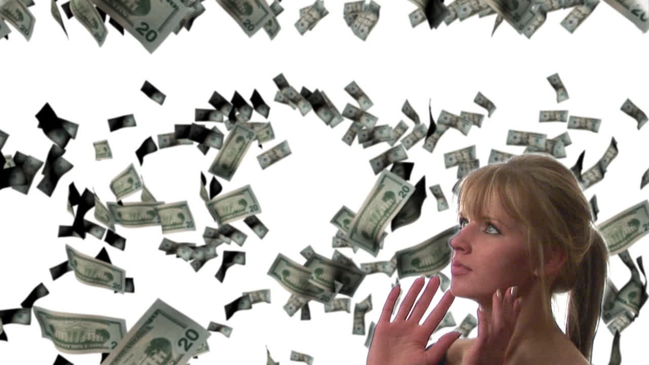 달러를 잡는 여자