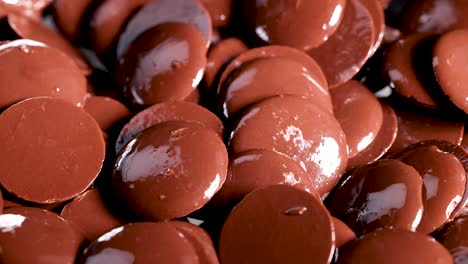 close-up of chocolate chips melting together