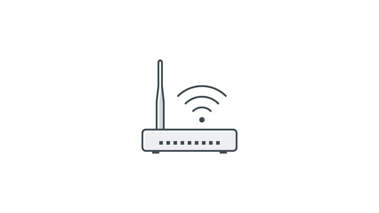 Icona animata del router Wi-Fi con onde di segnale