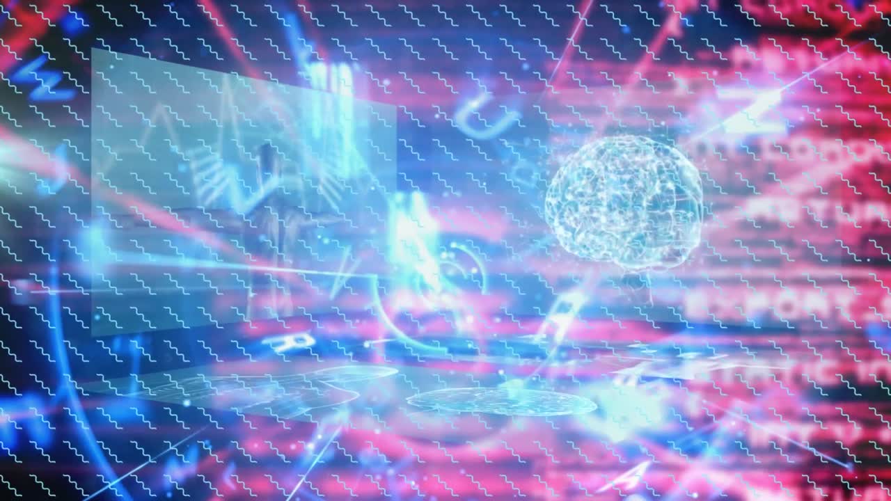 뇌를 통해 데이터 처리의 애니메이션