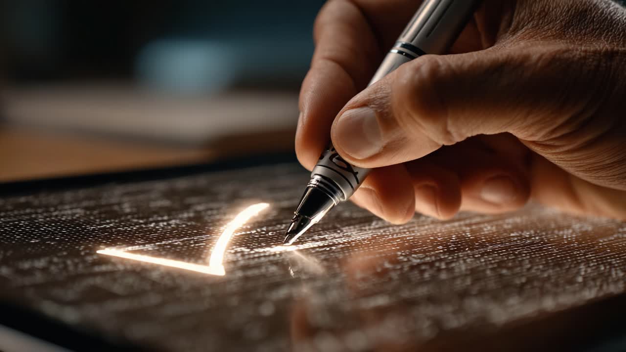 A Close-Up View of a Hand Using a Stylus on a Digital Tablet to Design or Illustrate, with Emphasis on the Artistic Process and Modern Technology Integration