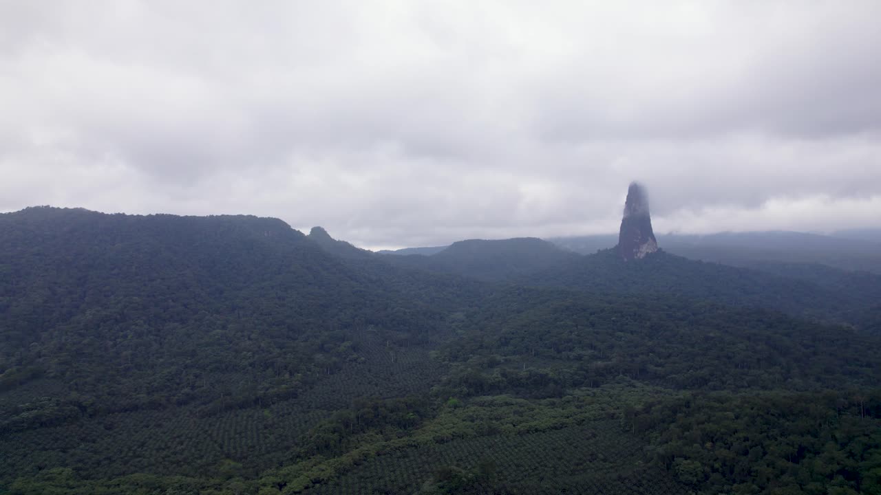 Pico Cão Grande, São Tomé — a dramatic volcanic plug rising from lush rainforest in Obô Natural Park, an iconic African landmark