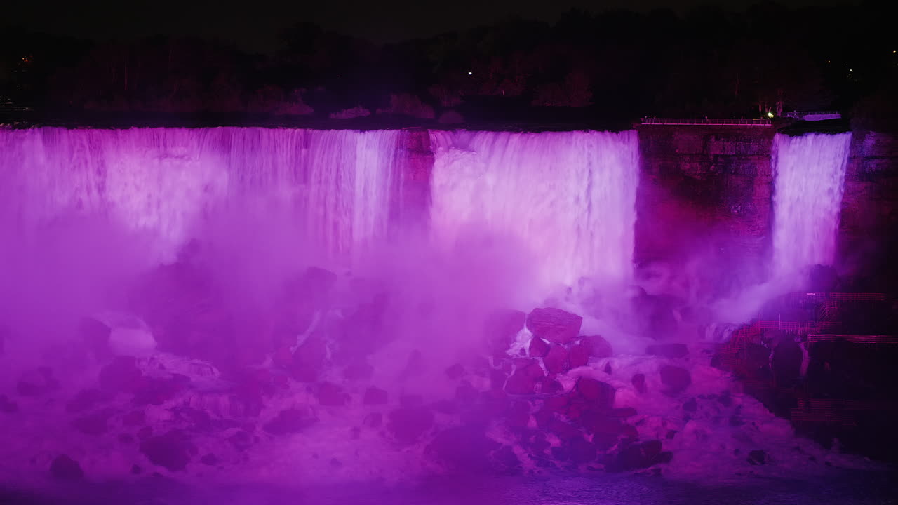 나이아가라 폭포 야간 저속 촬영
