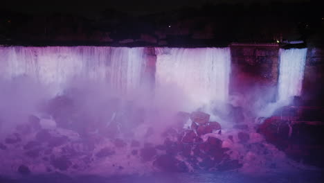 lapso de tiempo de la noche de las cataratas del niágara