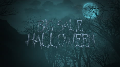 Gran-Venta-De-Halloween-Con-Bosque-Místico-Y-Luna-En-La-Noche