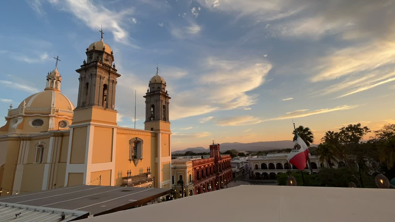 timelapse en el centro de colima sunset