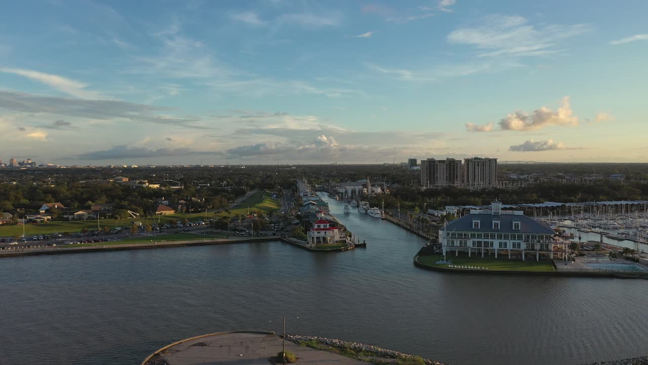 Sunsetting over West End in New Orleans Louisiana
