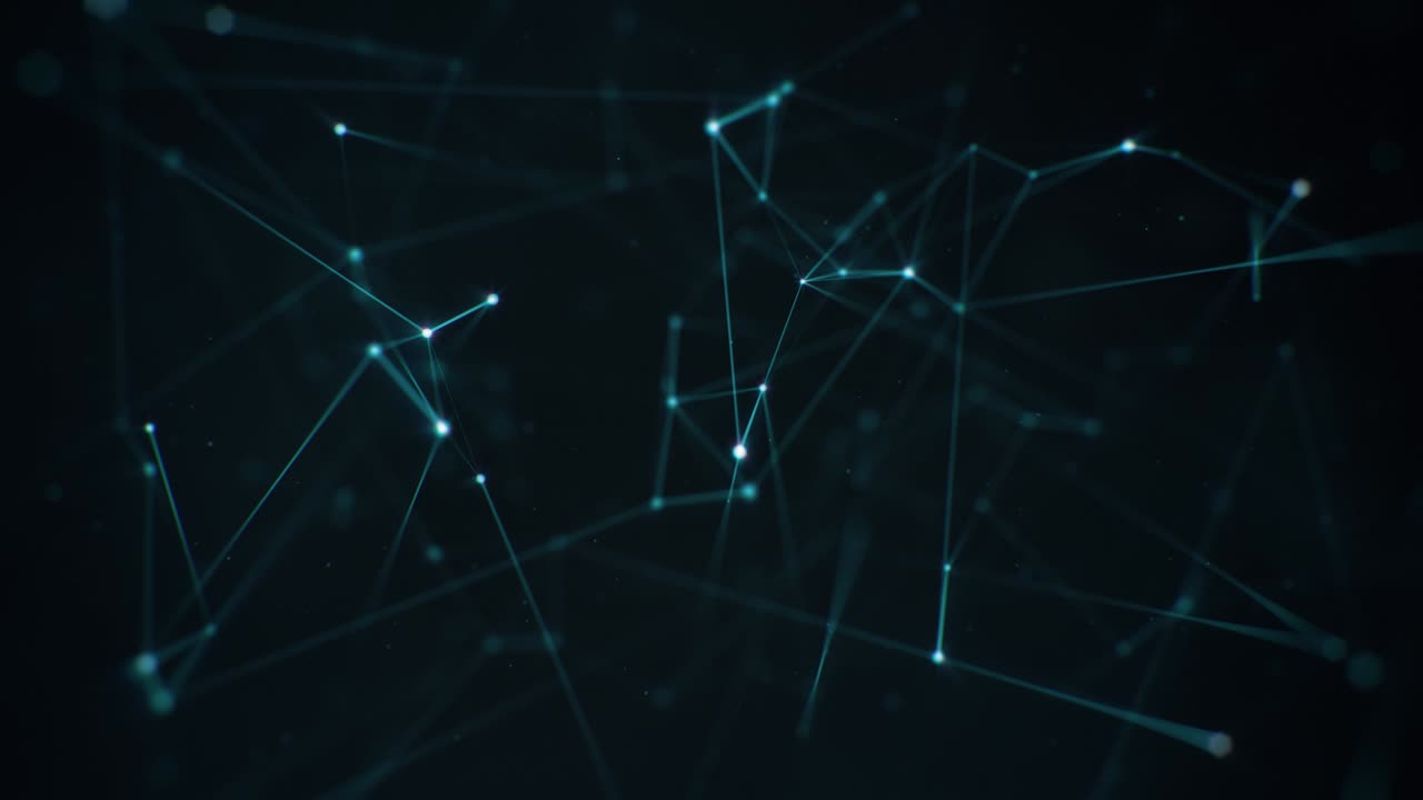 Cyan Plexus Lines on Dark Background