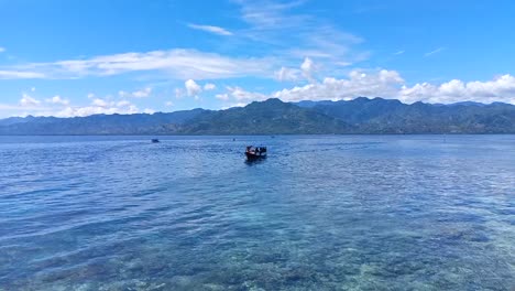 peoples activities using boats on karampuang island, mamuju, west sulawesi, indonesia