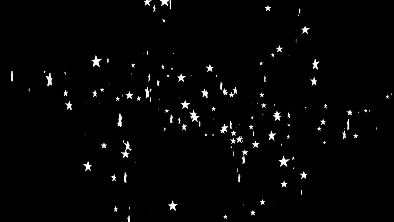 Stelle Bianche Animate Fluttuanti su Sfondo Nero