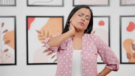 Modern-Indian-woman-having-neck-pain