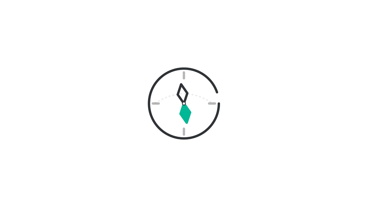 Icona orologio animata minimalista su sfondo bianco