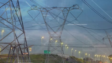 Animation-of-data-processing-over-electricity-pylons