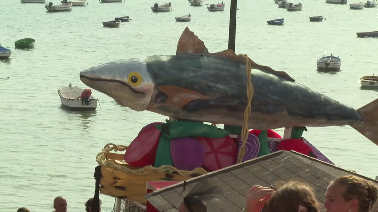 Giant Fish Display at a Coastal Festival