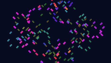 volar colorido confeti de neón en degradado negro 2
