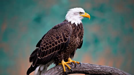 a close-up view of a majestic bald eagle perched on a branch