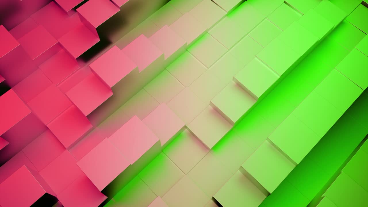 fondo geométrico 3d abstracto con gradiente rosa y verde