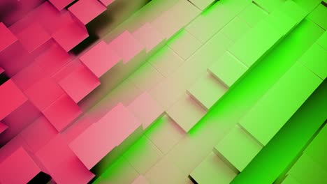 abstract 3d geometric background with pink and green gradient