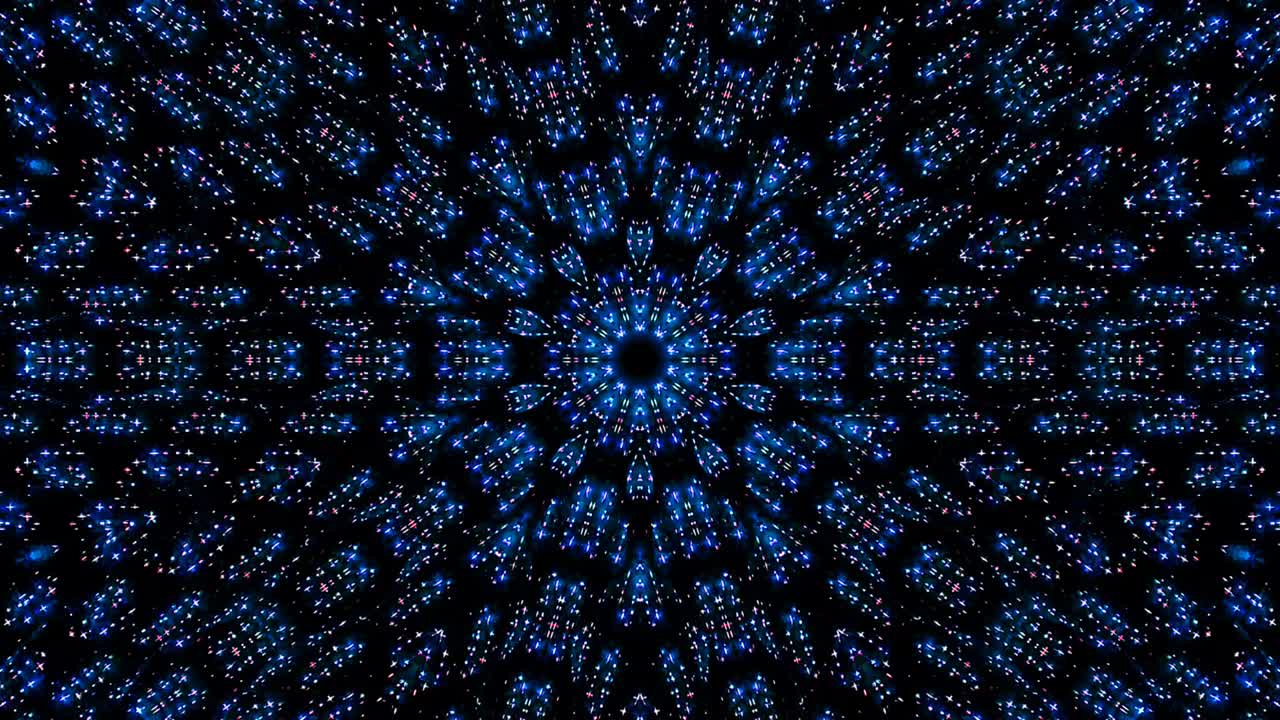 patrón de kaleidoscopio abstracto con colores completos. mandala mágica. 4k