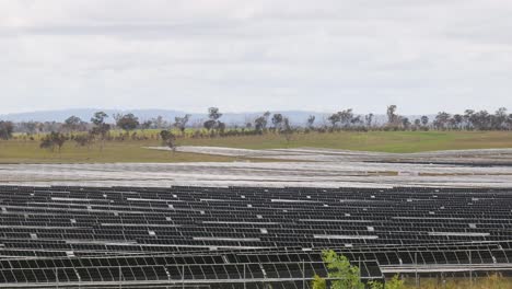 time-lapse of a solar farm construction over fields