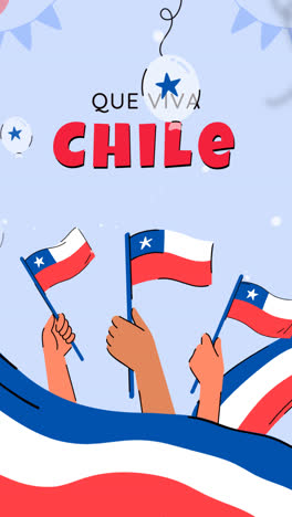 motion graphic of flat background for chilean fiestas patrias celebrations