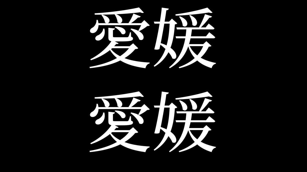 에히메 일본어 한자 일본어 텍스트 애니메이션 모션 그래픽