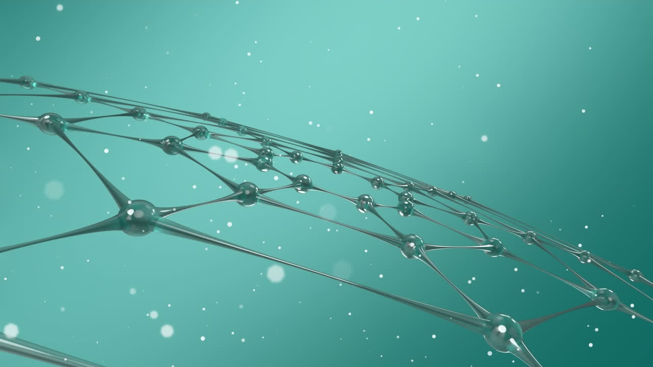 녹색 배경에 녹색 연결 네트워크의 애니메이션