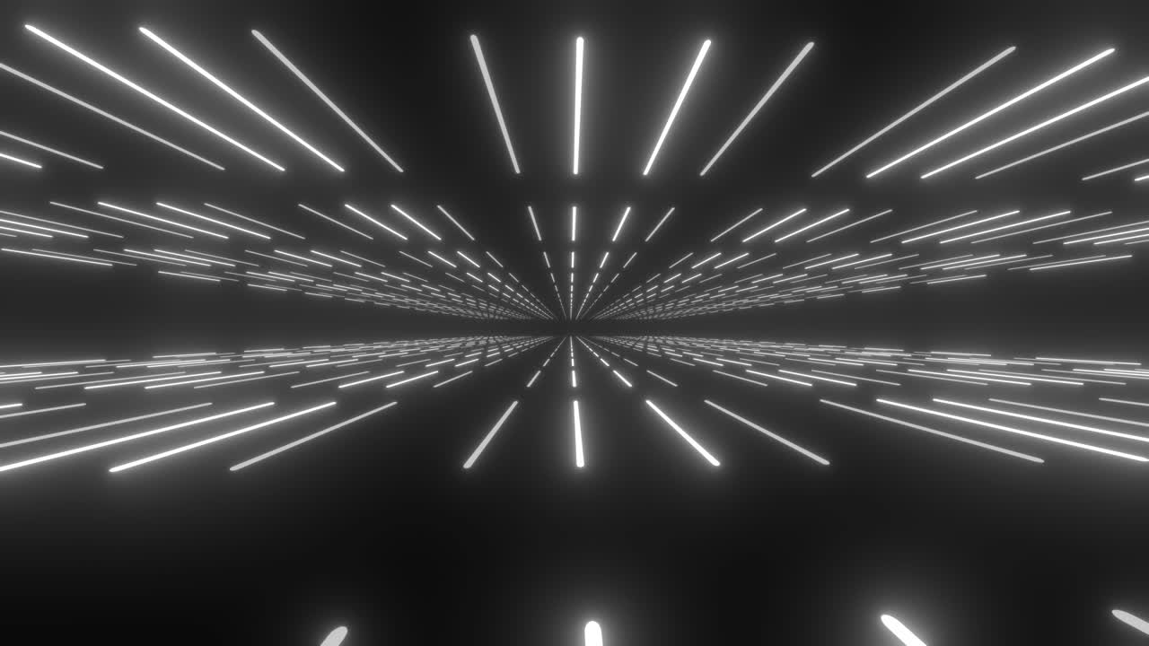 빛나는 선으로 추상적인 미래의 터널