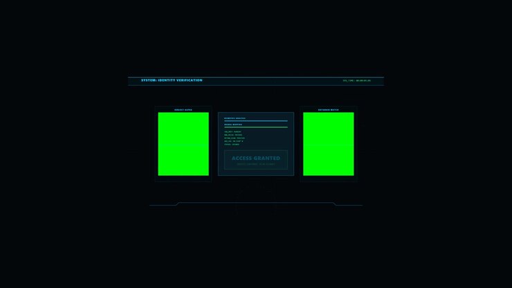 Digitalt interface til identitetsverificering, der viser status for adgang givet