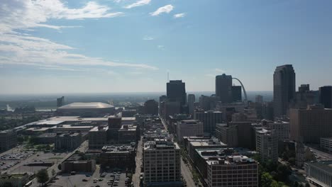 Downtown-St-Louis-Missouri---Aerial-Rising