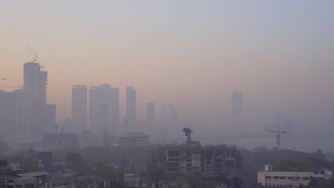 early morning lower parel city top wide view