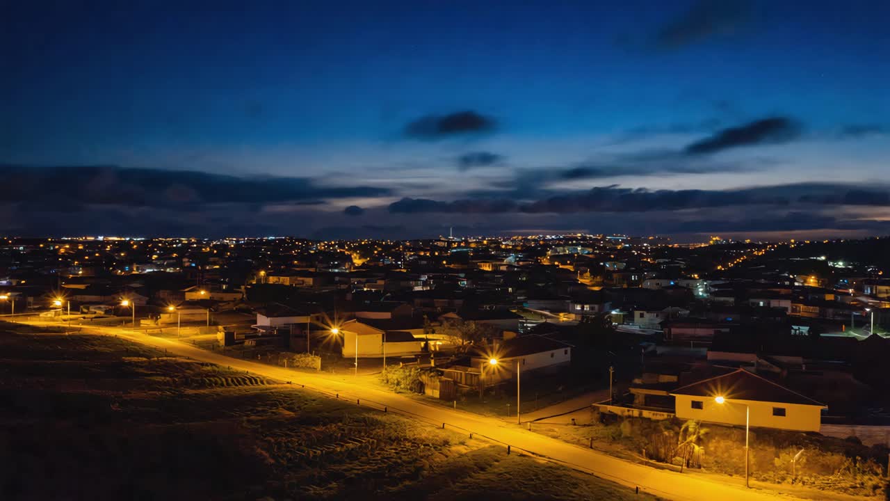 Night View of a Residential Cityscape