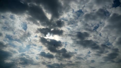 gray storm clouds are moving in the sky. time lapse