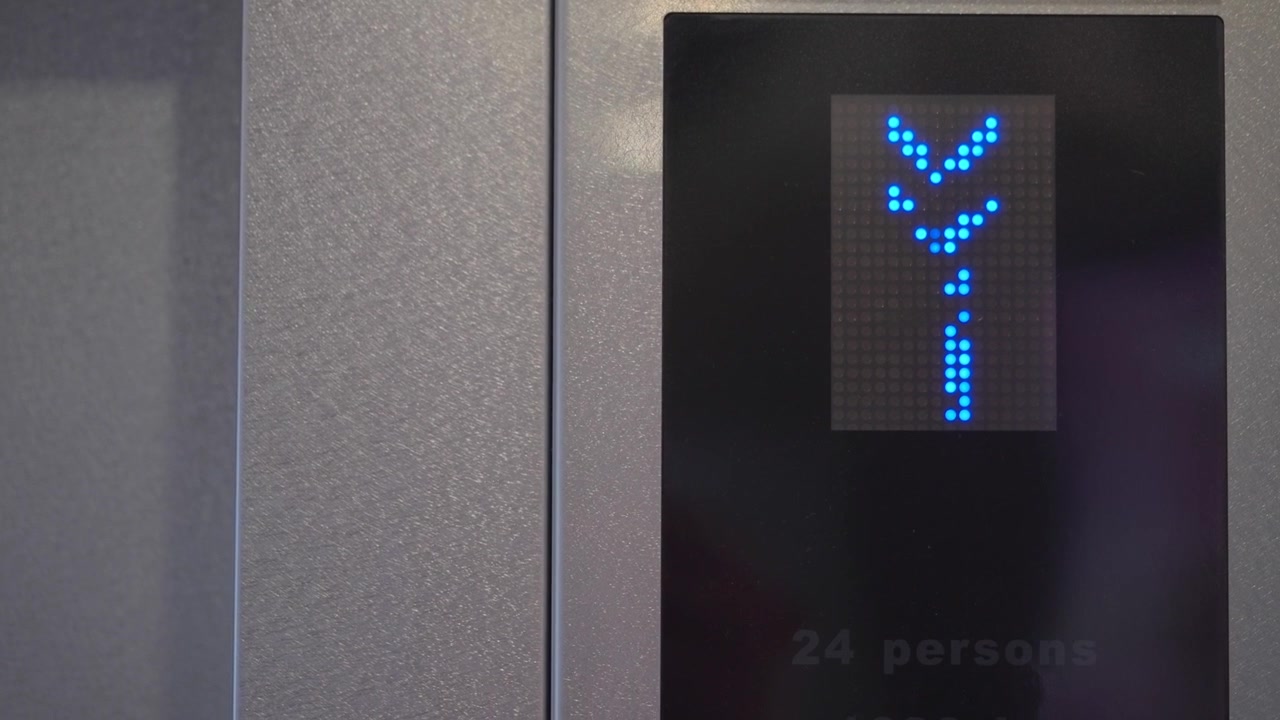 Elevator Digital Display Showing Downward Movement