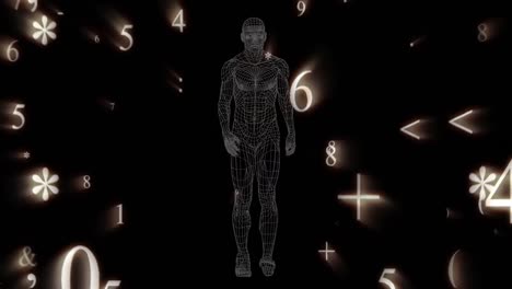 animation of numbers over digital human