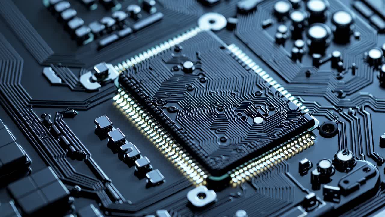 крупный план микрочипа на платке