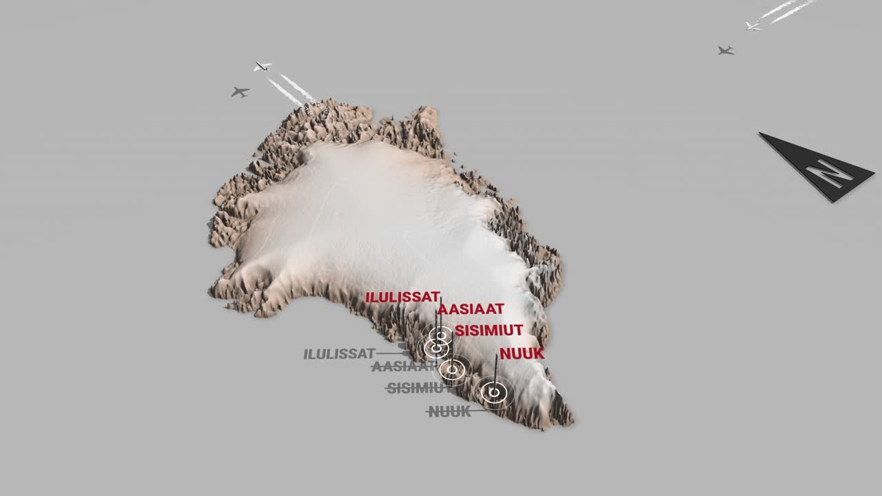 3d 지형 지도 그린란드