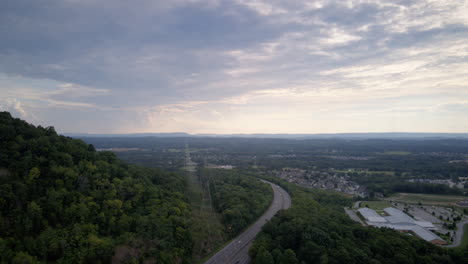 aerial hyperlapse timelapse of interstate 75 with chattanooga, tn in the distance