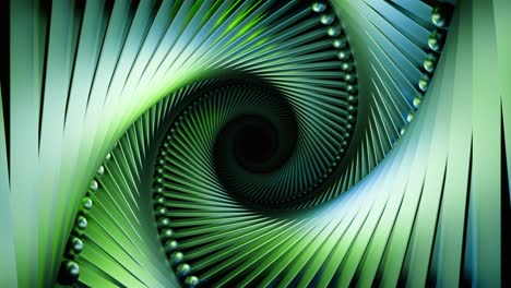 abstract spiral green metal design