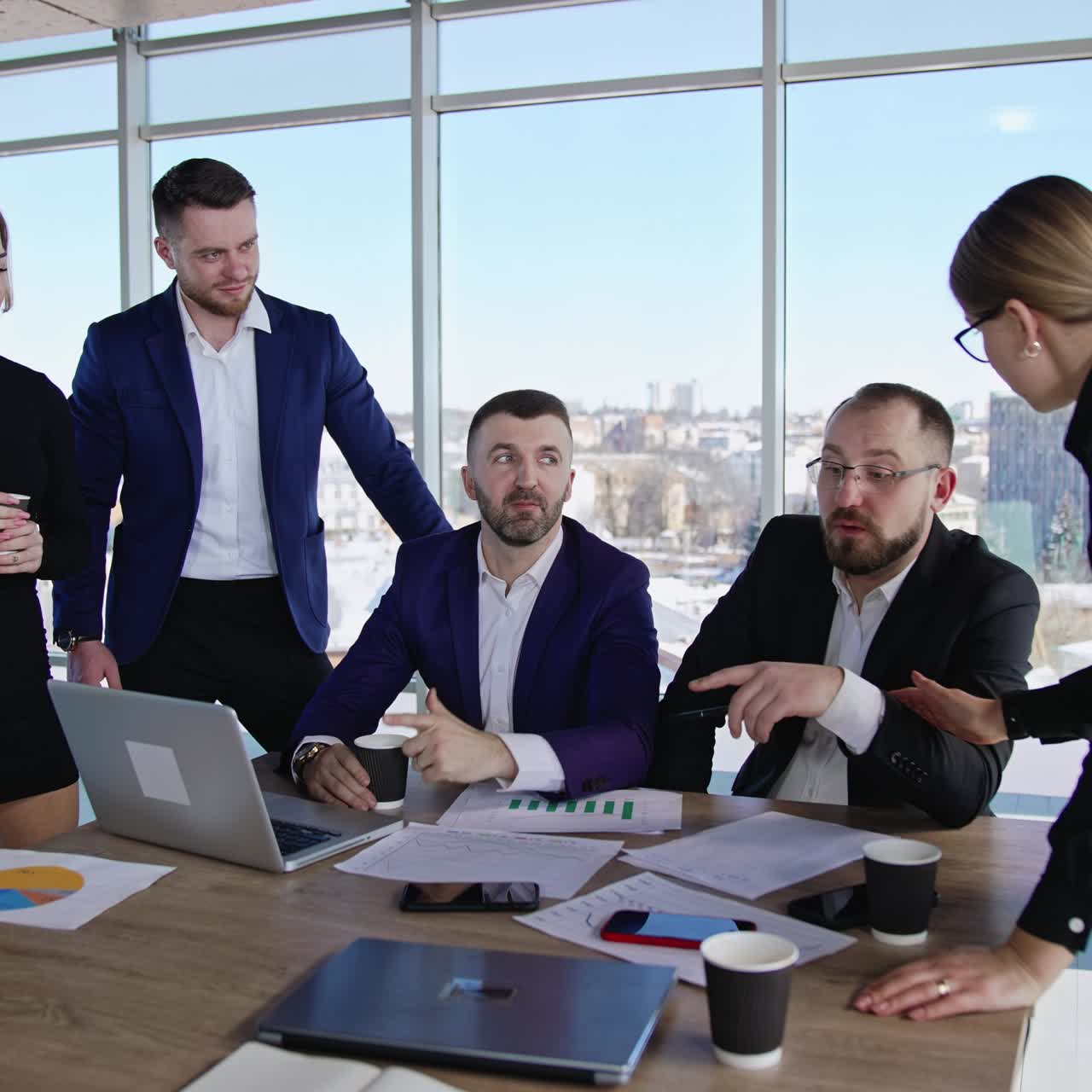 Professional business meeting. Business multitechic briefing