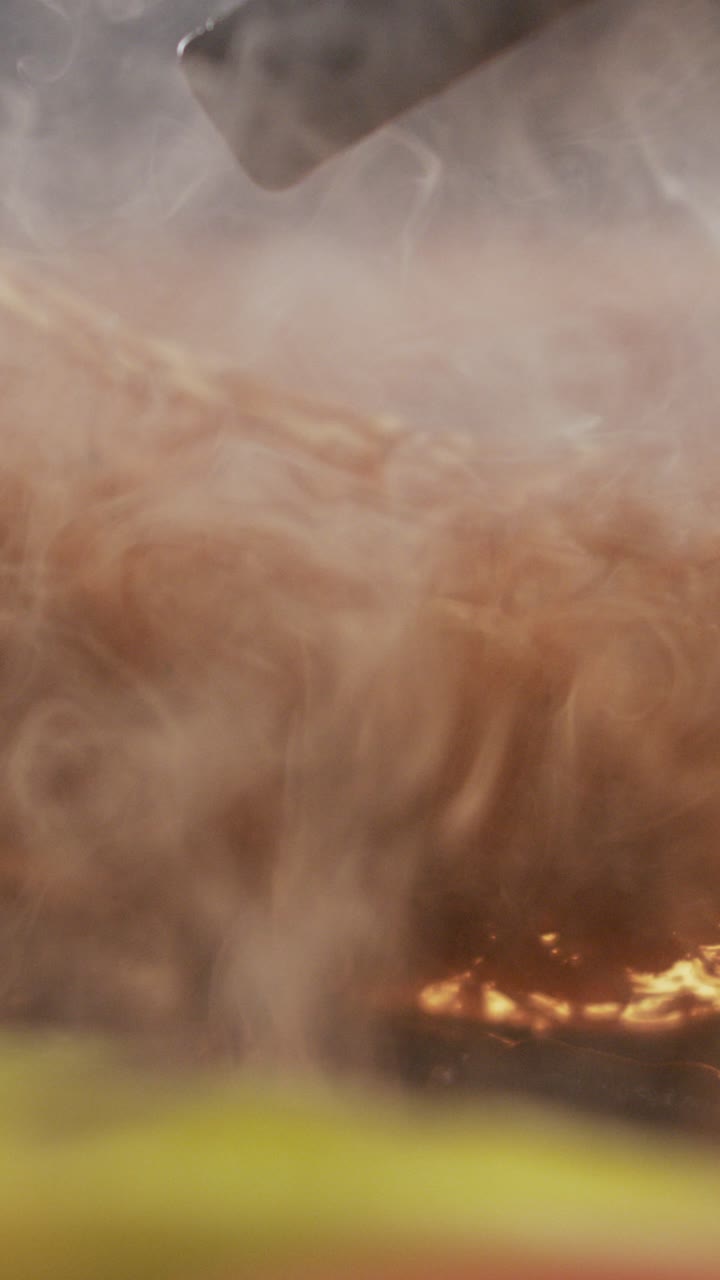 Cooking food with steam and heat