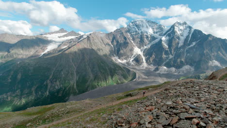 majestic mountain scenery with hiker