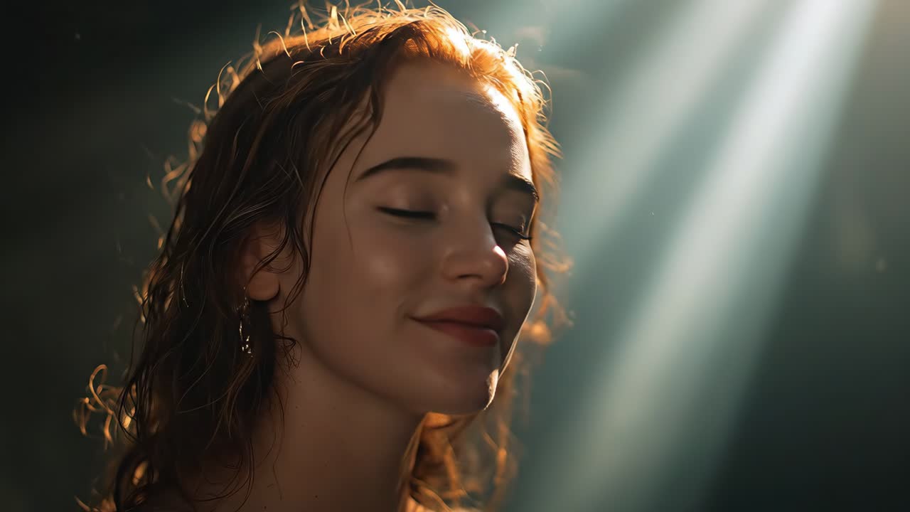Donna assorta in contemplazione alla luce del sole