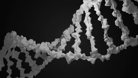 animation of macro of blue 3d dna strand spinning