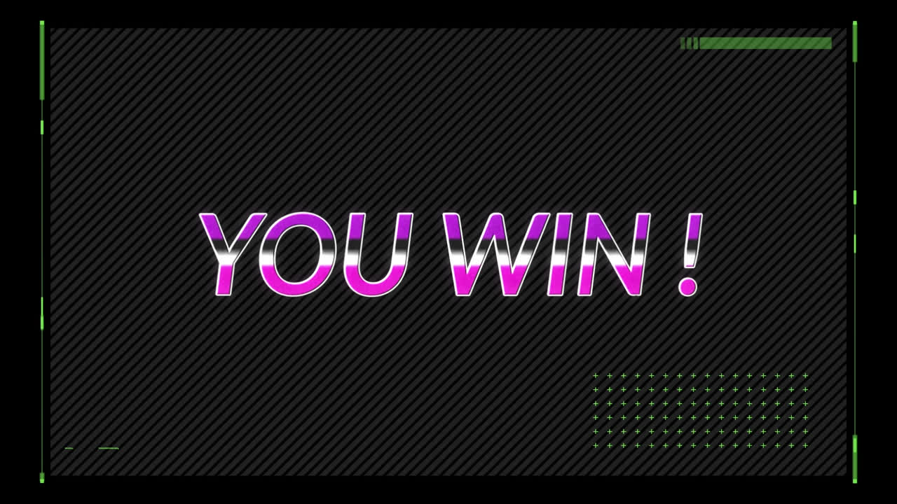 검은색 배경에 대한 텍스트 배너와 인터페이스를 통해 장애 효과의 애니메이션