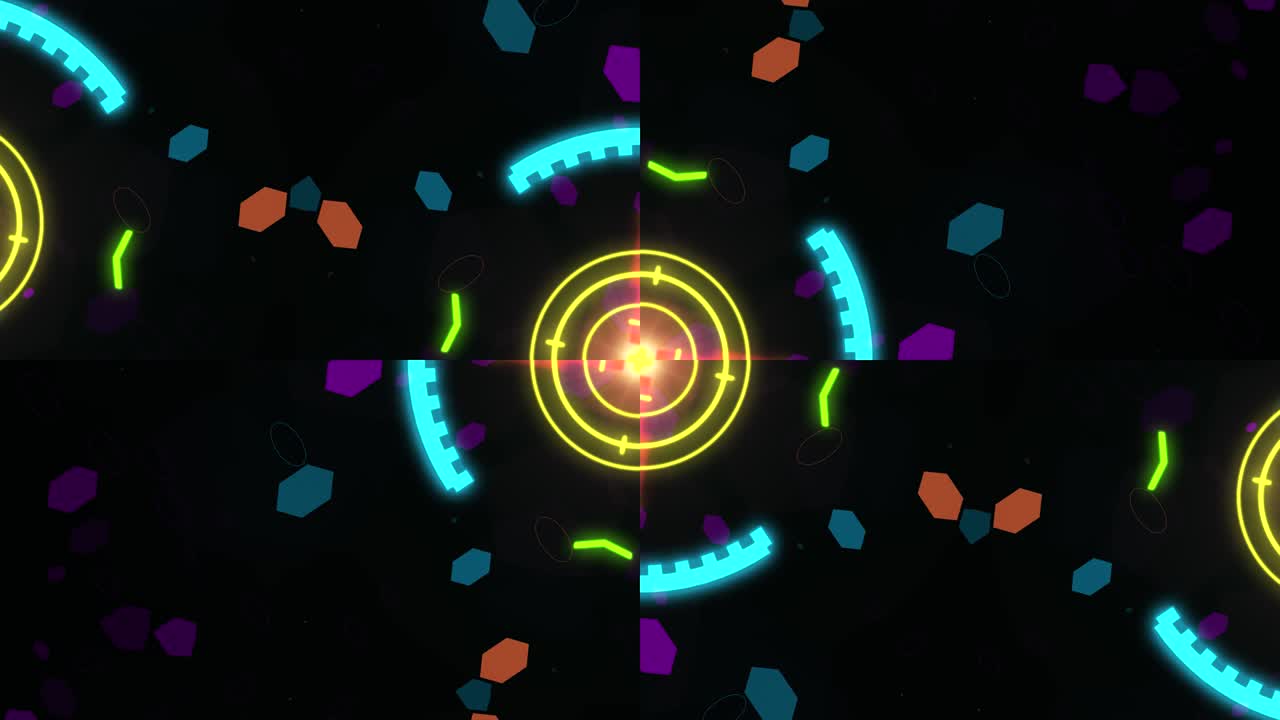 빛나는 선을 가진 칼레도스코프 4k 추상적인 배경