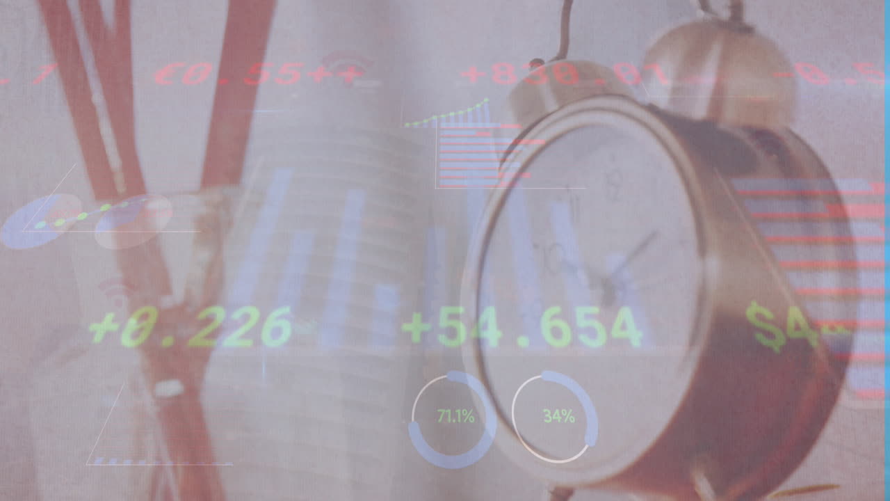 시계 상의 데이터 처리의 애니메이션