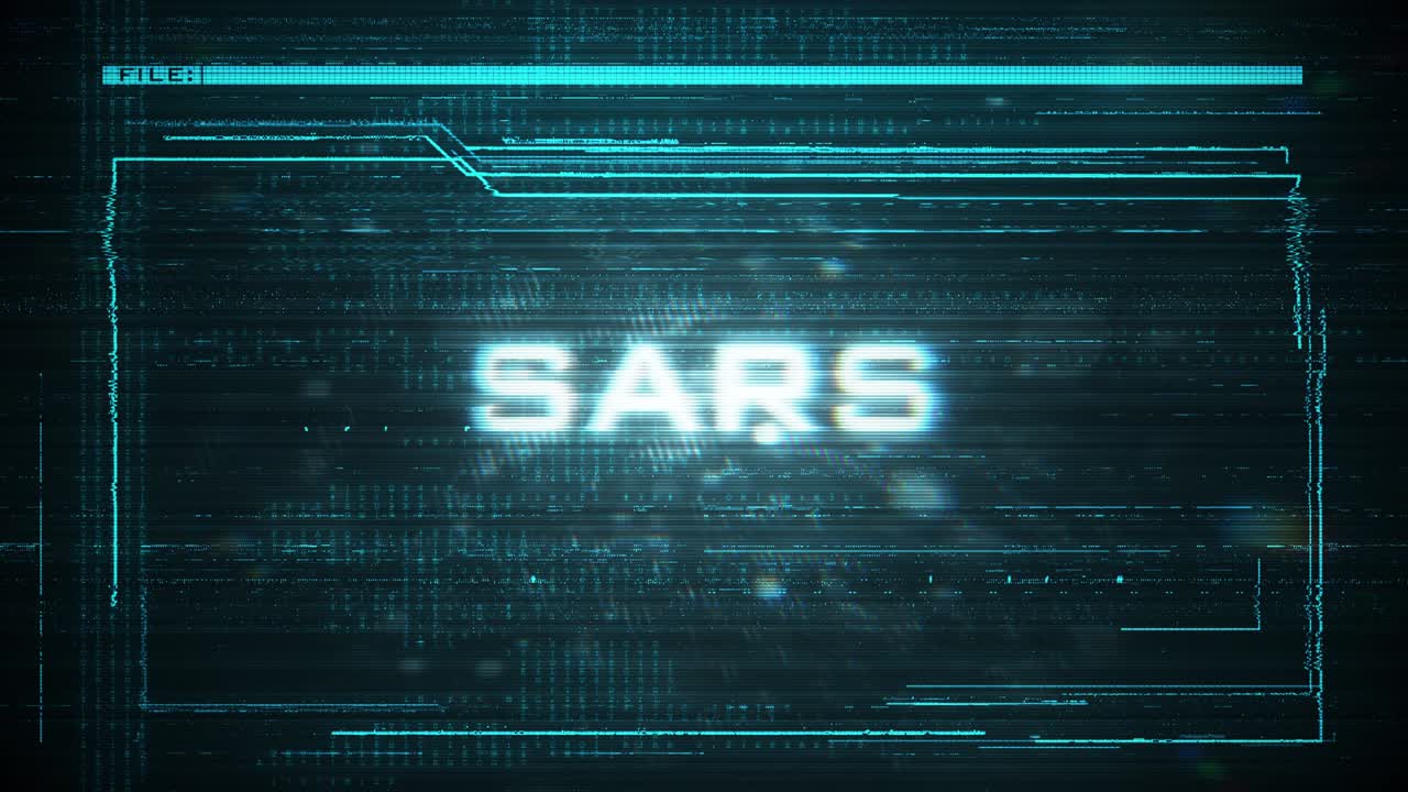 Abstract Digital File Dossier of Various Pandemic Viruses Background Loop with Distortion
