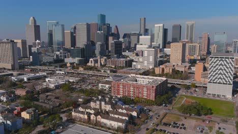 Aerial-view-of-downtown-Houston-and-surrounding-area