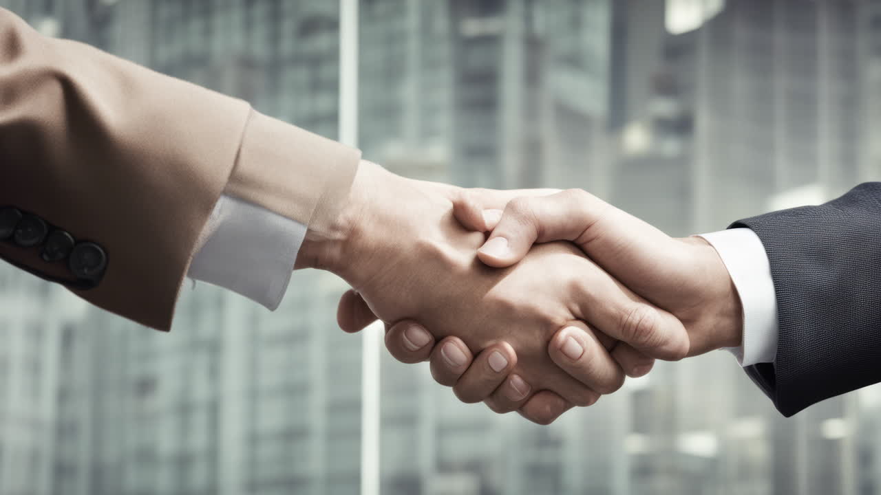 apretando la mano creado con inteligencia artificial